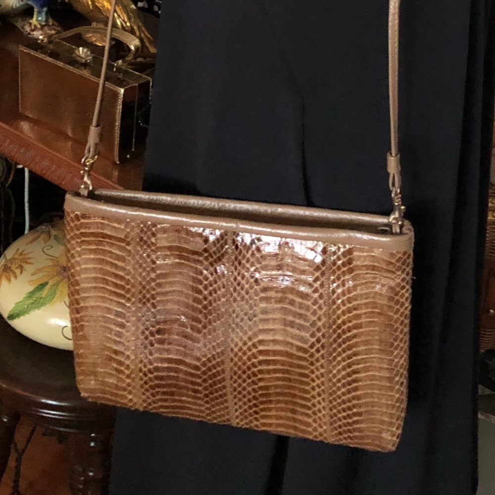 Vintage Snakeskin Crossbody Bag